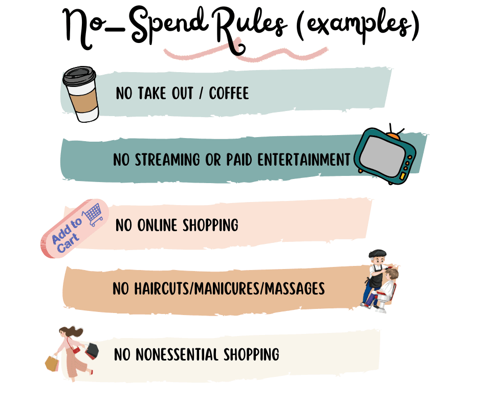 Example of rules for your No-Spend Challenge