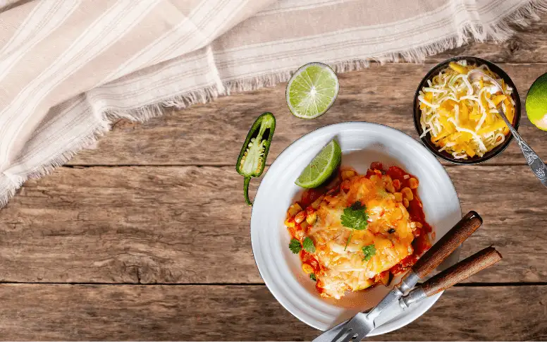 Single serving of Vegan Enchilada Casserole Recipe