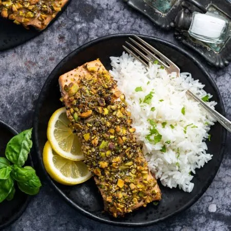 Budget-Friendly Romantic Dinner: Pistachio-crusted Salmon