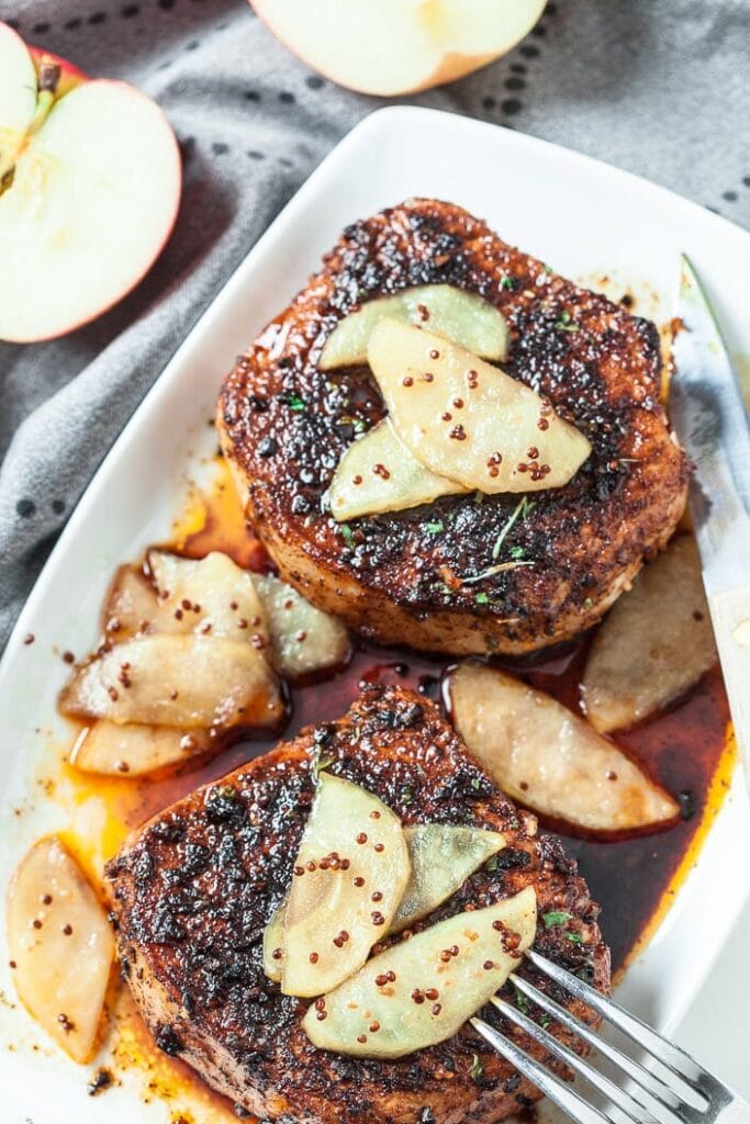 Budget-Friendly Romantic Dinner: Saucy Maple Apple Pork Chops