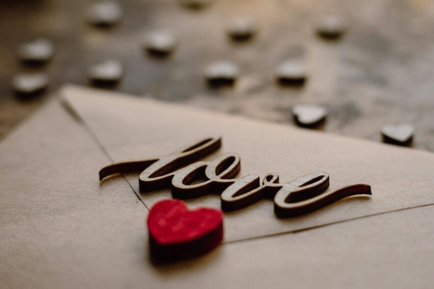 selective focus photo of love letter