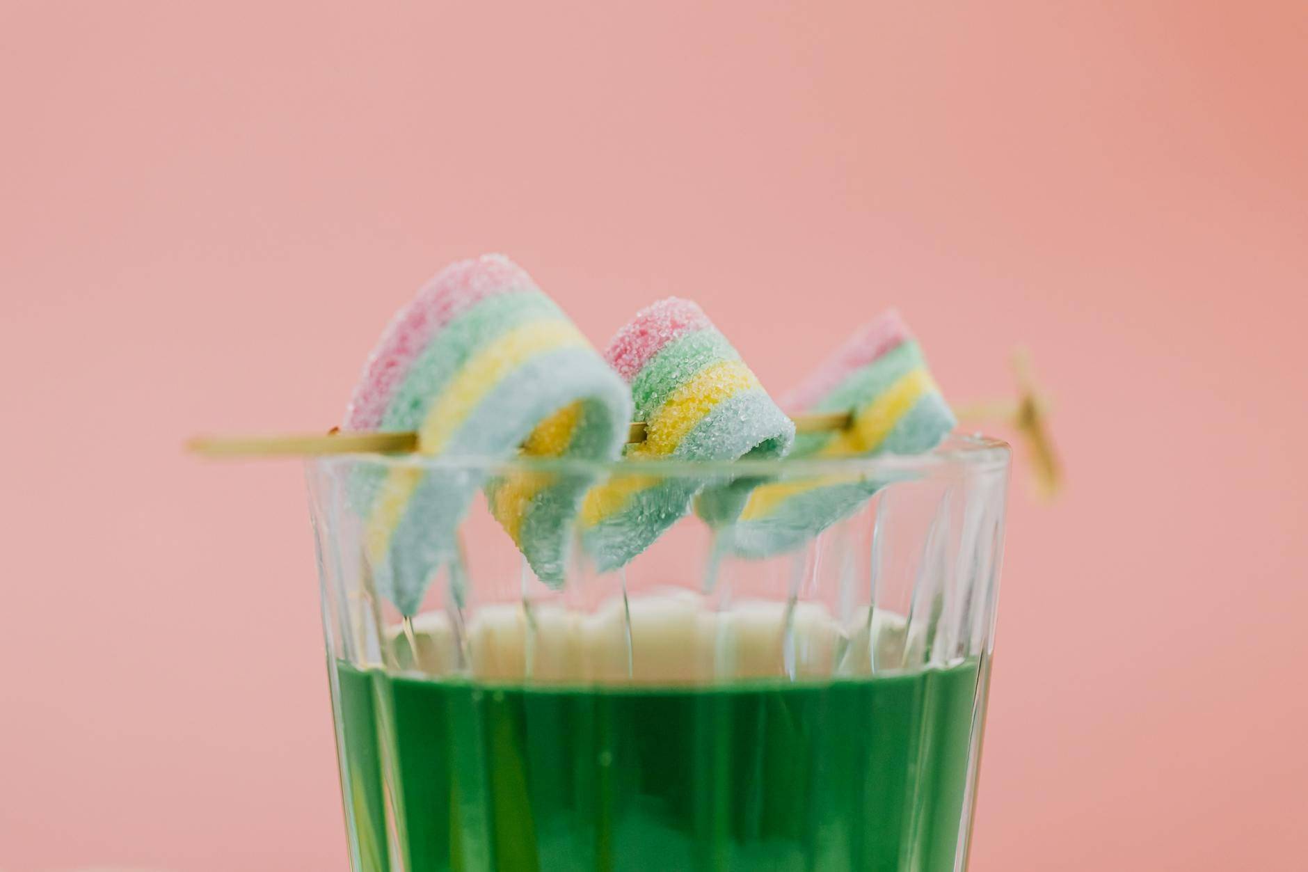 close up of a pastel coloured dessert