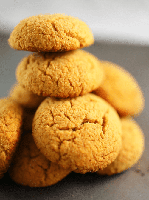 Stack of soft pumpkin cookies made with leftover pumpkin puree—an easy recipe idea for anyone wondering what to make with leftover pumpkin puree.
